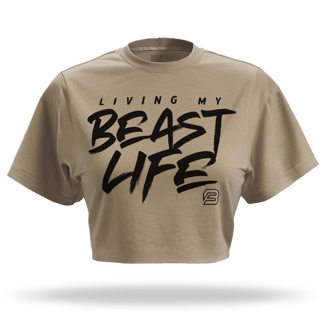 "LIVING MY BEAST LIFE BFE" Raw Edge Crop (CANVAS)