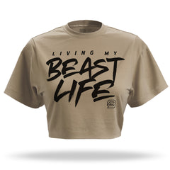 "LIVING MY BEAST LIFE BFE" Raw Edge Crop (CANVAS)