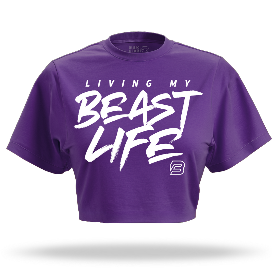 "LIVING MY BEAST LIFE" Crop Top (PURPLE)