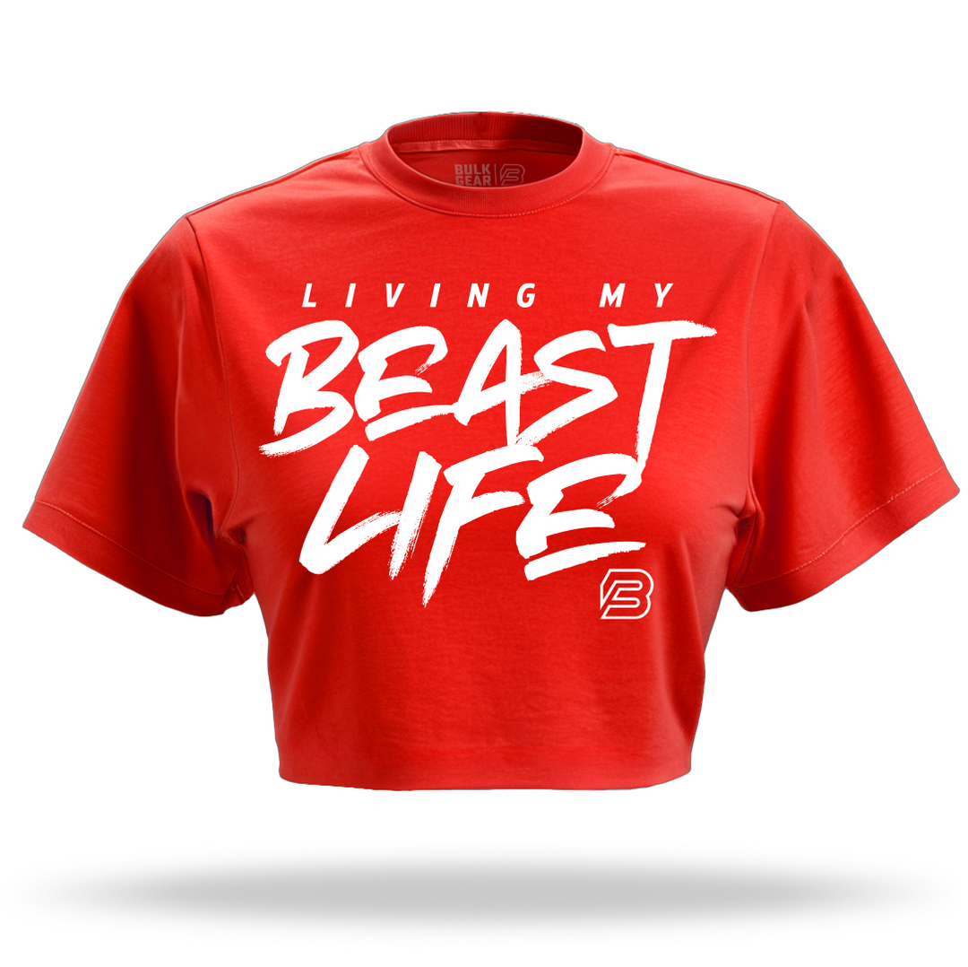 "LIVING MY BEAST LIFE" Crop Top (RED)
