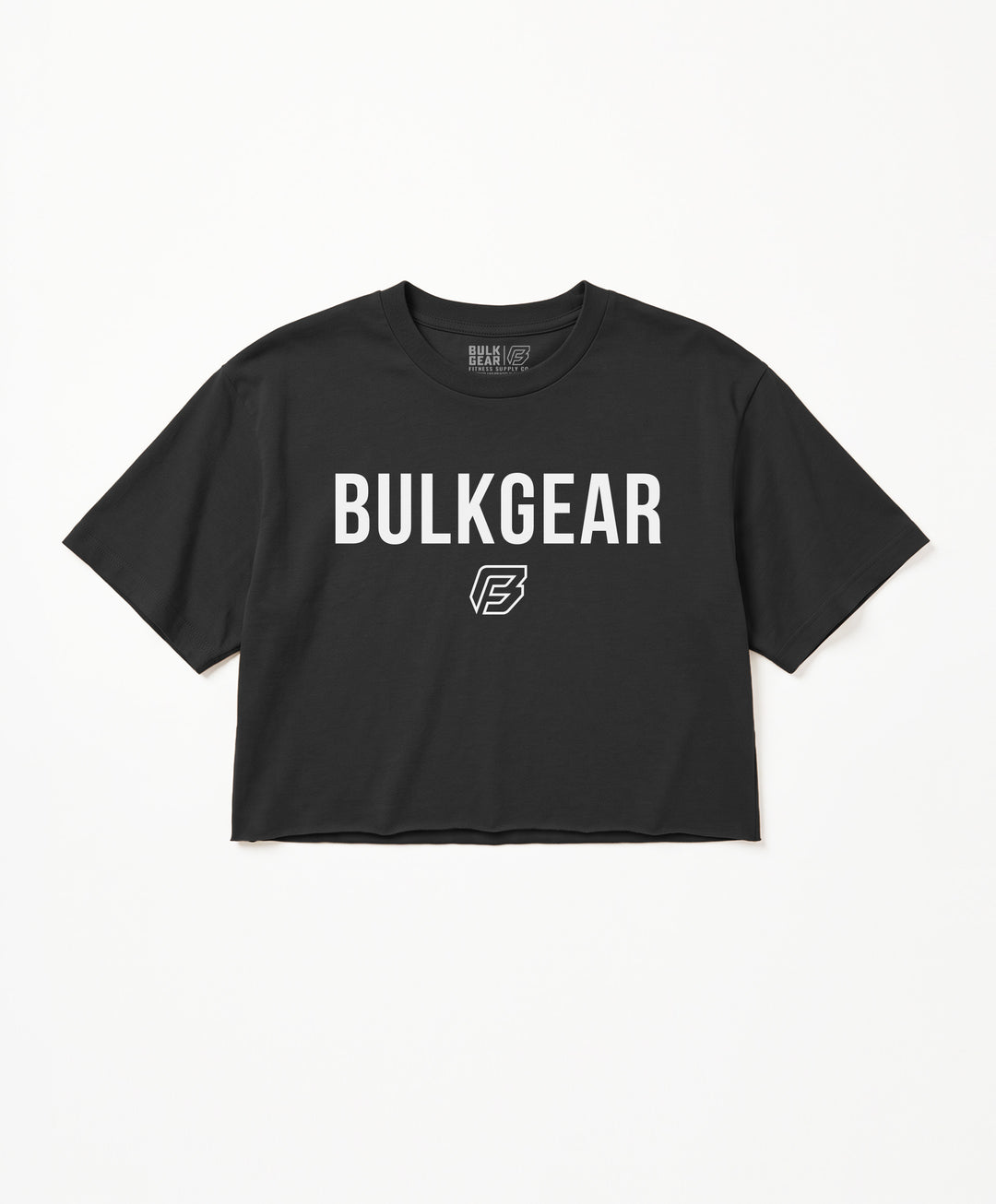 "LOGOMARK" RAW EDGE CROP (BLACK)