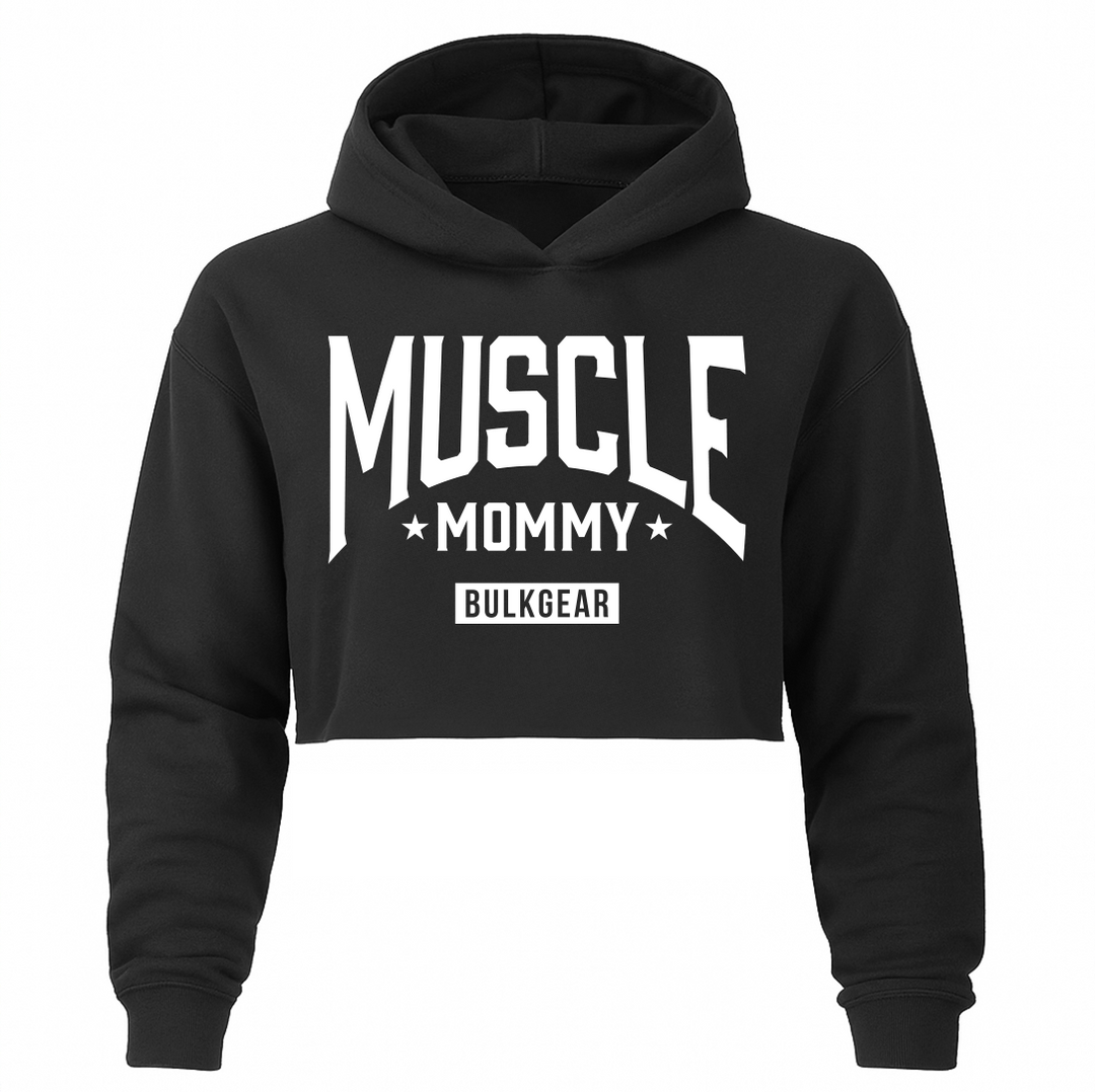 "MM STARS" Hyper Crop Hoodie (BLACK)