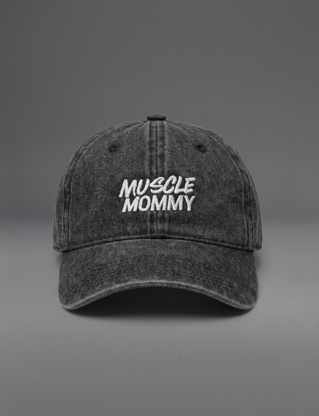 "MUSCLE MOMMY" Dad Hat (BLACK WASH)