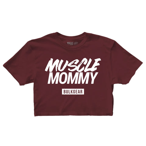 "MUSCLE MOMMY" Finisher Crop (BURGUNDY)
