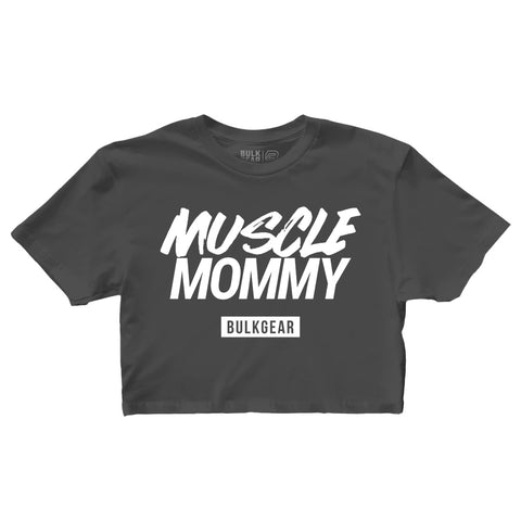 "MUSCLE MOMMY" Finisher Crop (Carbon)