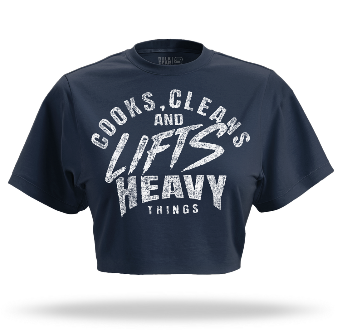 "COOKS AND CLEANS" Crop Top (INDIGO)