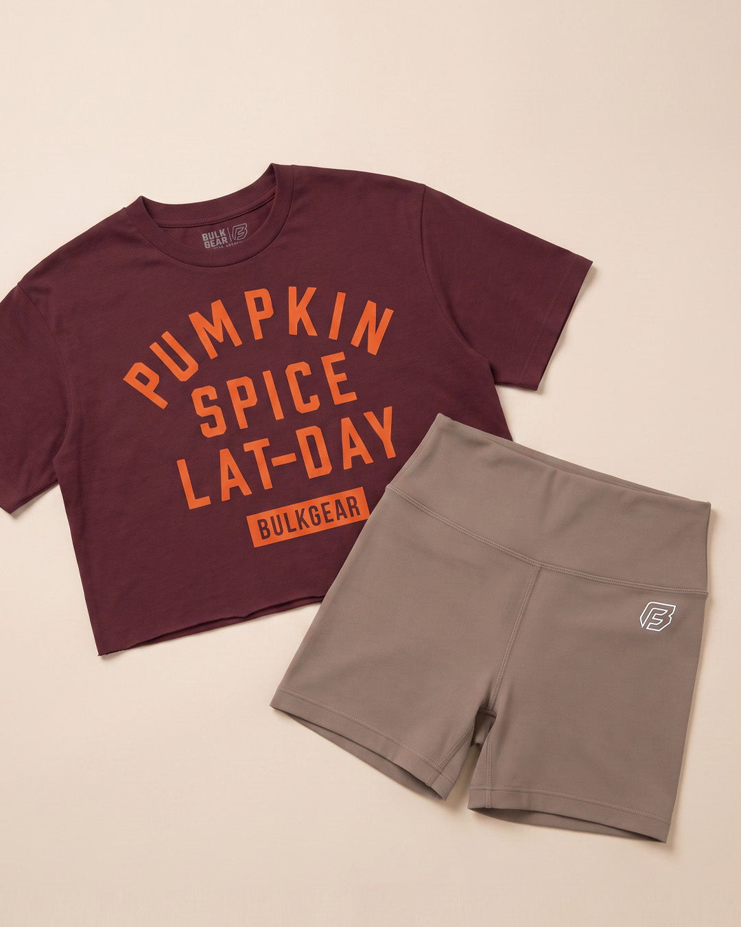 “PUMPKIN SPICE LAT-DAY” CROP TOP (BURGUNDY)