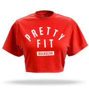 "PRETTY FIT" Raw Edge Crop Top (RED)