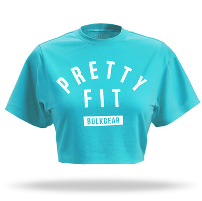 "PRETTY FIT" Raw Edge Crop Top SPARK BLUE