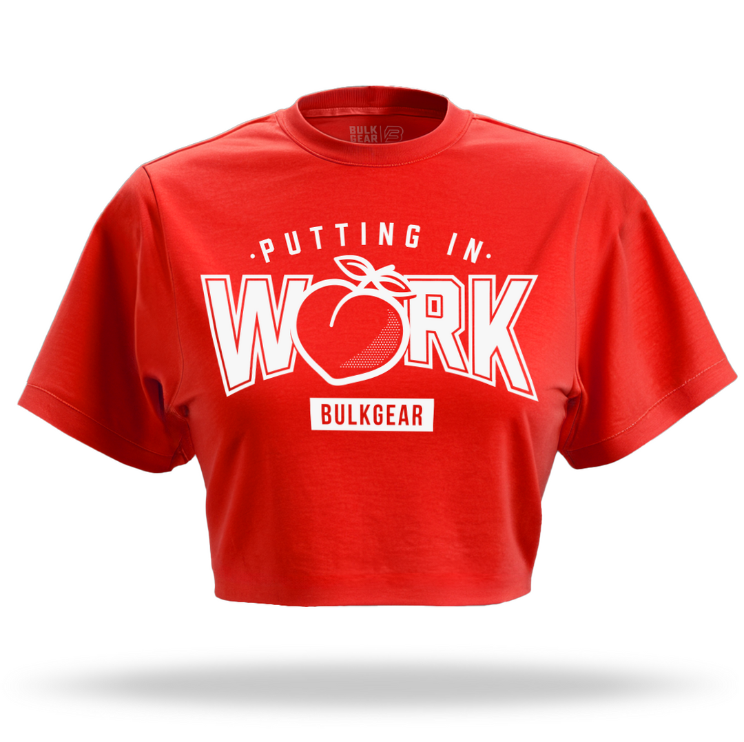 "PUTTING IN WORK" Crop Top (RED)