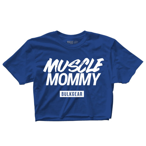 "MUSCLE MOMMY" Crop Top (ROYAL)