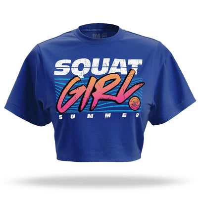 "SQUAT GIRL SUMMER" Crop Top (ROYAL)