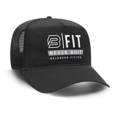 "B-FIT NEVER QUIT" Mesh Trucker Hat (BLACK)