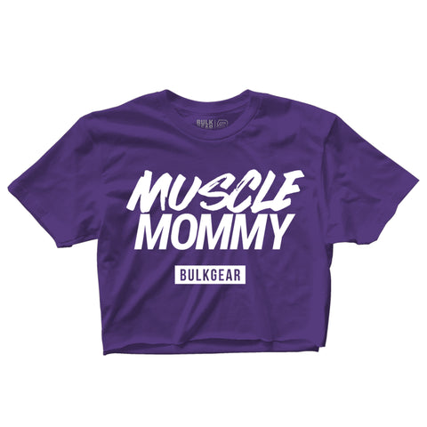 "MUSCLE MOMMY" Crop Top (BERRY) SMALL ONLY