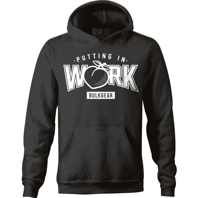 "PUTTING IN WORK" UNI-FLEX hoodie (BLACK)