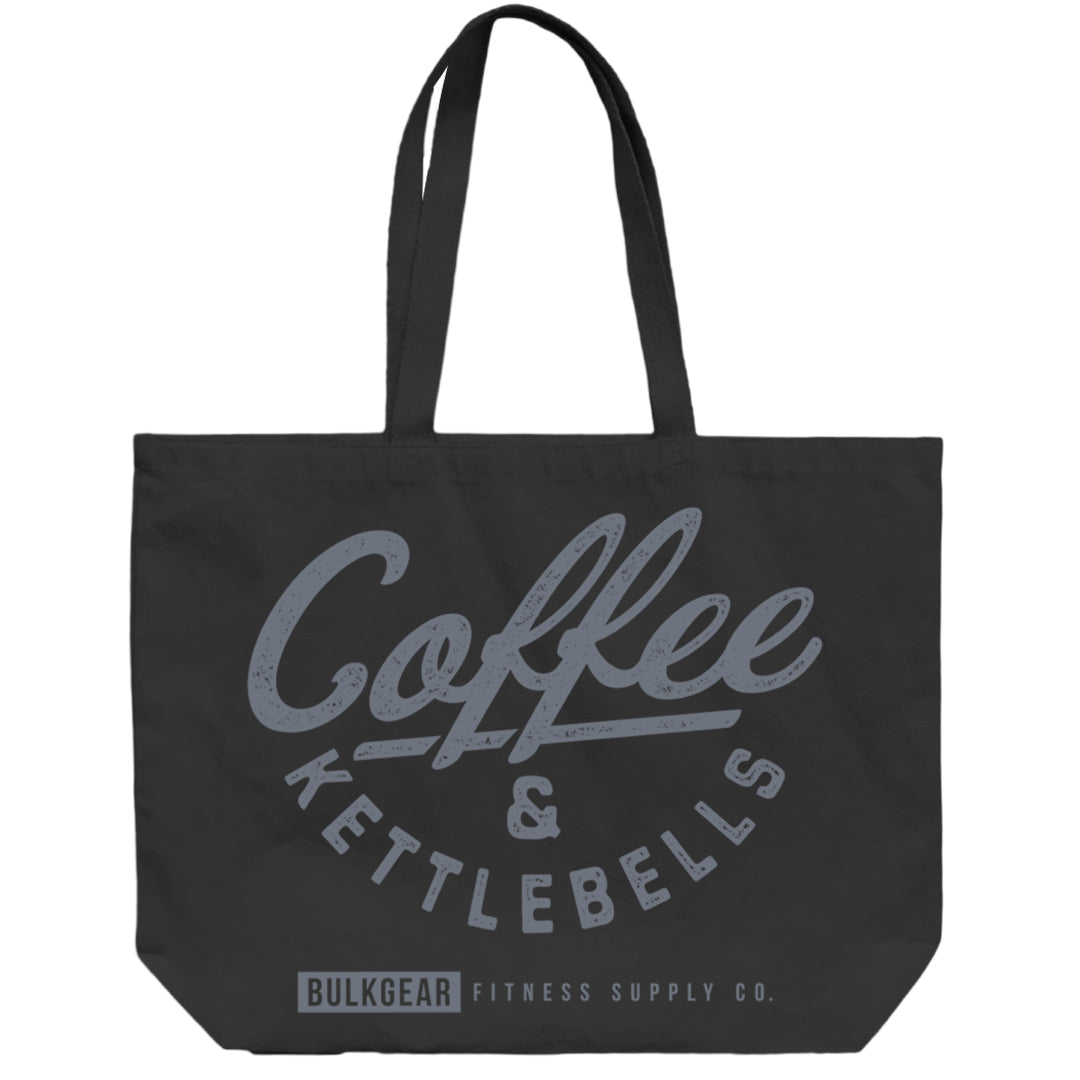 COFFEE AND KETTLEBELLS (TOTE) - BLACK  2 left