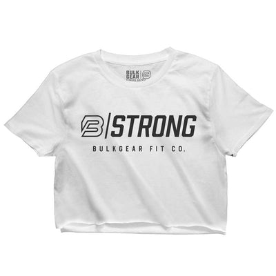 "B STRONG" Crop Top (White) XL Only