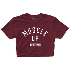 "MUSCLE UP" Crop Top (BURGUNDY)