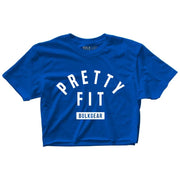 "PRETTY FIT" Raw Edge Crop Top (ROYAL)