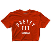 "PRETTY FIT" Raw Edge Crop Top (RED)