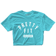 "PRETTY FIT" Raw Edge Crop Top SPARK BLUE