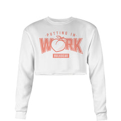 "PUTTING IN WORK " BOXY crop sweater (WHITE) XL Only (1 Left)