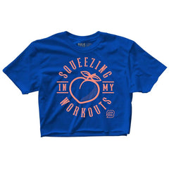 "SQUEEZING IN MY WORKOUTS" Crop Top (ROYAL)